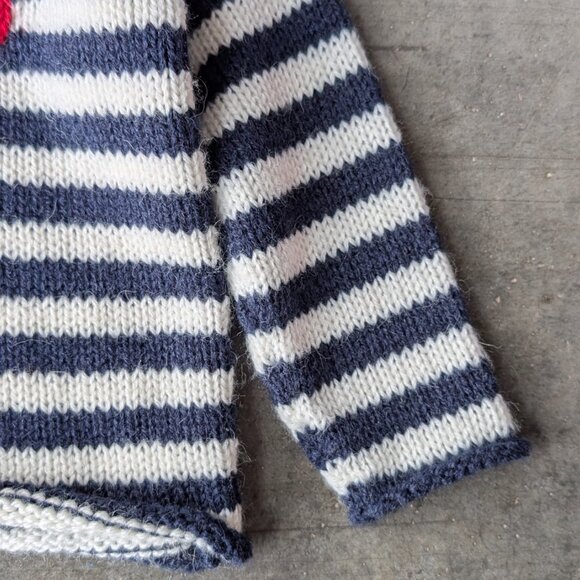 American South Side Kids Wool Alpaca Striped Lobster Sweater size 4 - Picture 4 of 6